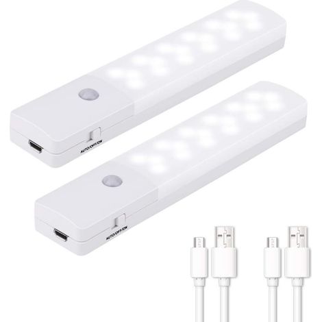 Lampe détecteur mouvement veilleuse sans fil 18 LED batterie rechargeable cabinet (1/5)