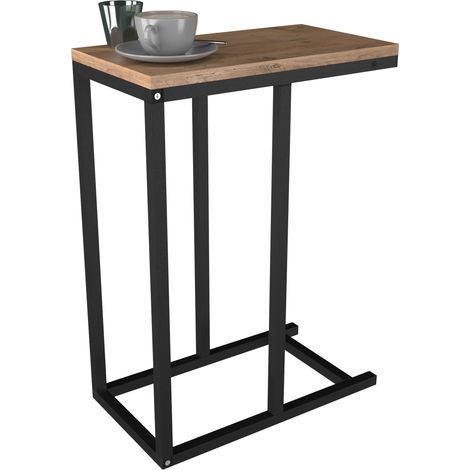 VCM tavolino in legno  Tavolino in semplice stile industriale  Dimensioni ca. A. 63 x L. 26 x T. 46 cm  Tavolo soggiorno  Tavolino - Insasi S (rovere miele) (1/2)