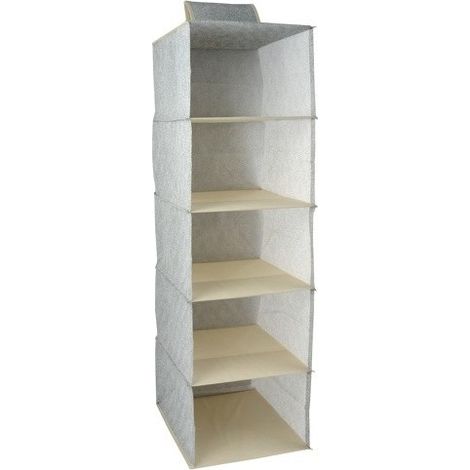 Penderie vêtements PP aéré 5 compartiments Gris & Beige MSV