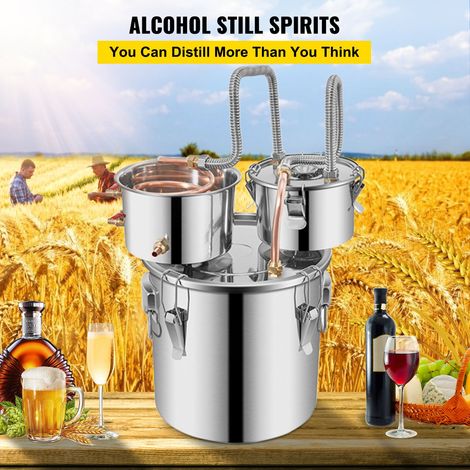 Alambic à whisky 32,2 L inox pour maison double cuve distillation eau et huile essentielle (1/5)
