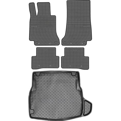 Juego de alfombrillas de goma para coche y alfombrilla para maletero para Mercedes Clase C W205 Sedán (a partir de 2014).