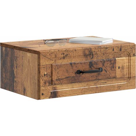 Maison Exclusive - Mobiletto da notte a muro Legno antico 49 x 34,5 x 20 cm