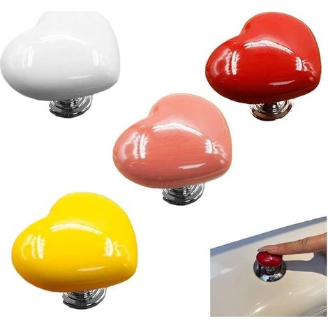 4 Boutons de Chasse d'eau Bouton de réservoir de Toilette en Forme de Coeur d'amour Pièces de Rechange colorées pour Chasse d'eau, Bouton Poussoir (1/5)