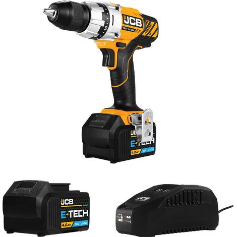 JCB 18V Drill Driver with 4.0Ah Lithium-ion Battery and 2.4A Fast Charger (1/4)