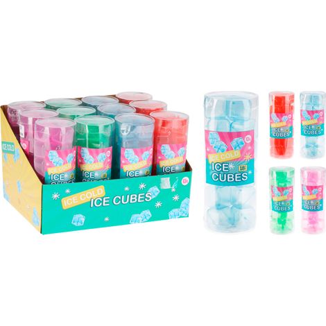 EXCELLENT cubitos hielo plastico surtidos , Cubitos hielo plastico surtidos Bote de cubitos de hielo 18 piezasPaquete: 18 cubitos de hielo de plástico de un solo color