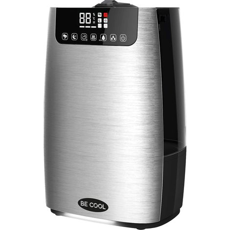 Humidificateur et diffuseur d'arômes, humidificateur d'air froid et chaud pour jusqu'à 50 m², convient pour chambre à coucher, 4 filtres, veilleuse, panneau tactile, écran LED, télécommande