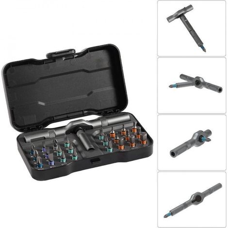 Kit de herramientas de destornillador de trinquete magnético multifuncional compacto y portátil 24 en 1 (1/5)