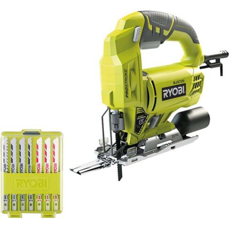 Confezione RYOBI seghetto alternativo elettrico 500W RJS720-G - Set di 10 lame RAK10JSB