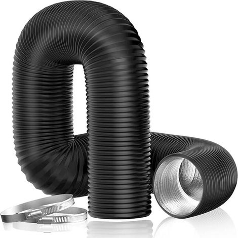 Schwarzer Luftkanal Ø 80 mm – 3 m für Klimaanlagen, Dunstabzugshauben, Wäschetrockner und Abluftgeräte. Flexibler Lüftungsschlauch. (1/5)