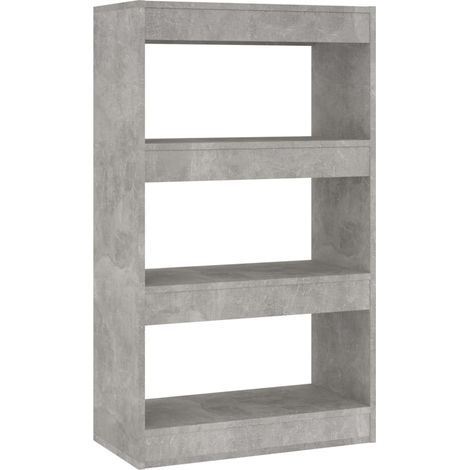 Bibliothèque,Armoire à Livres/séparateur de pièce gris béton bois d'ingénierie CFW2121670 (1/5)