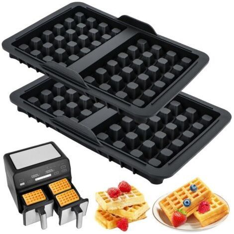 Air Fryer Waffle Mold with Brush and Clip, Air Fryer Accessory, Waffle Insert for Ninja AF300EU, AF400EU, AF451EU, SL400EU, AF500DE Air Fryers, Reusable (1/5)