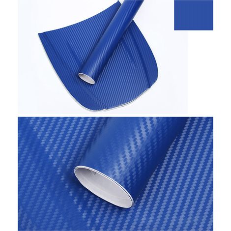 Verdickte 3D-Carbonfaser-Optik-Wrapfolie, dekorativer Außenschutz für Ihr Auto, blaue Aufkleberrolle 1,52 m x 30 cm (1/5)