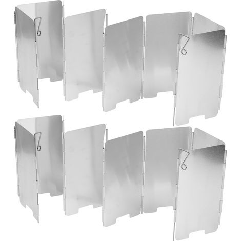 Lot de 2 plaques coupe-vent en alliage d'aluminium pour camping extérieur, 9 emplacements. (1/5)