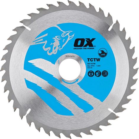 OX TCTW-3053096 Wood Cutting Circular Saw Blade 305/30mm, 96 Teeth ATB
