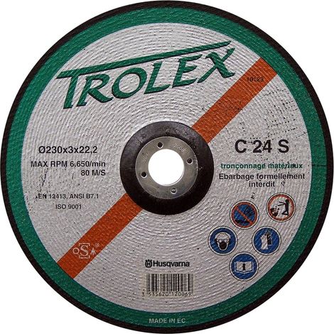 DISQUE TROLEX HUSQVARNA C24S MATÉRIAUX DE CONSTRUCTION Ø 230 ALÉSAGE 22.2 -543059227