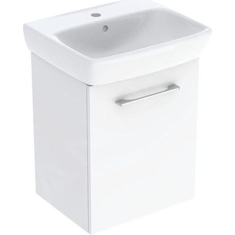 Geberit Selnova Square - Meuble avec lavabo, 50 x 65 x 38 cm, 1 porte, G/D, blanc brillant 502.750.00.1 (1/2)