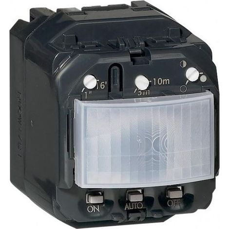 Legrand – Interrupteur automatique sans neutre 67091 – 400 W – seuil de luminosité réglable 3 à 1000 lux – détection infrarouge 10 m