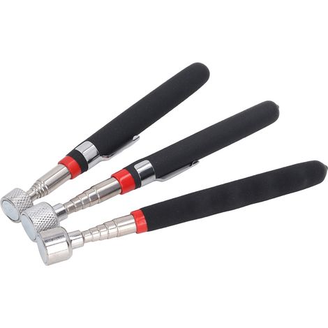 Kit de 3 outils de ramassage magnétiques télescopiques (10 lb, 15 lb, 20 lb) avec stylo rétractable pour garage et usine (1/5)