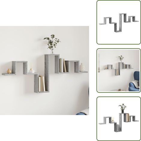 Rangement de magazines - vidaXL Étagère murale sonoma gris 104,5x10x43 cm bois d'ingénierie - Étagère bois (1/5)