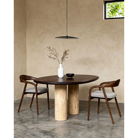 Sedia da pranzo 52,5x55x76,5 cm in legno di frassino noce, schienale curvo, stabile – MEUBLIV (1/5)