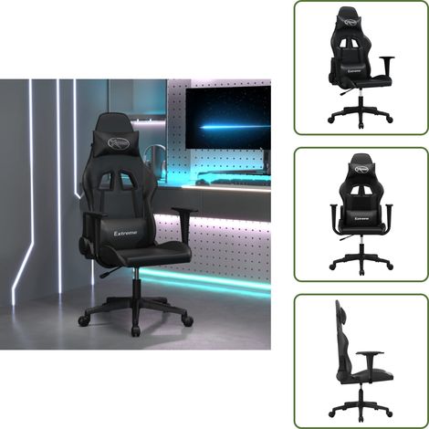 Gaming-Stuhl Schwarz Kunstleder - Gaming-Stuhl - PC-Stuhl - Gamer Chair - Bürostuhl - Schreibtischstuhl