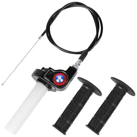 Kit d'accélérateur rapide pour moto, poignée d'accélérateur en aluminium de 22 mm avec câble de 1,2 m et poignées, accélérateur à course courte Motoflow pour motocross, VTT, dirt bike 50 cc à 200 cc (1/5)