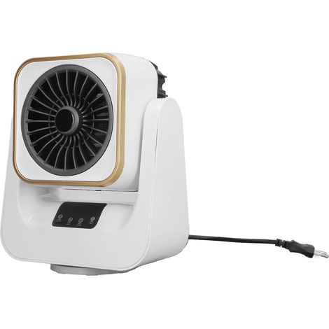 Chauffage électrique de table, petit, à puissance variable (froid/chaud), avec télécommande, pour la maison, le bureau, les résidences étudiantes, UE, 220 V, 1000 W, gris (1/5)