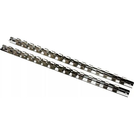 Rail Douilles 1/4, 15 Clips, Support Mural Outils