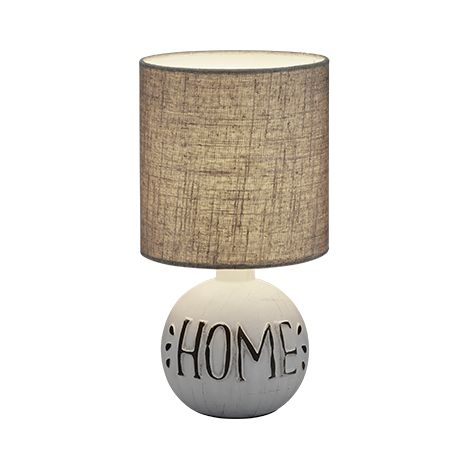 Lampada Tavolo Abat Jour Comodino Ceramica Home Paralume Marrone Esna GD Trio (1/8)