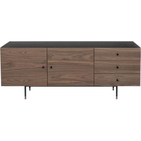 Buffet 2 Portes & 3 Tiroirs "Jugend" 180cm Noyer (1/5)