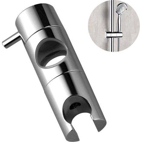 Support de douchette, support de douchette universel, réglable, en ABS, chromé, convient pour la barre de douche de salle de bain (1/5)