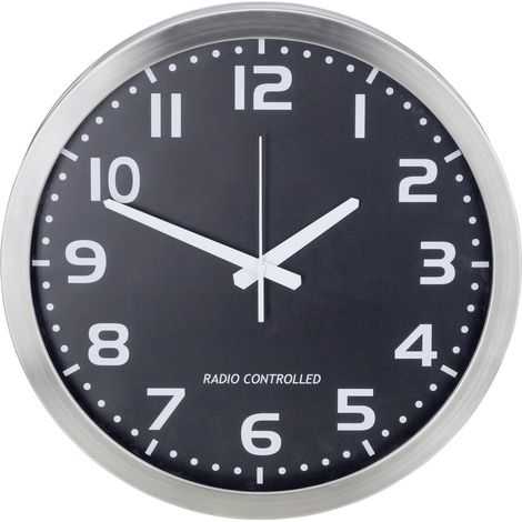 M601508 Funk Wanduhr 40 cm  Aluminium