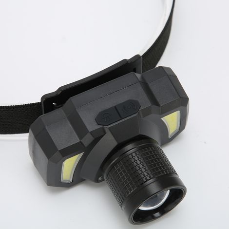 Lampe frontale rechargeable USB MonopolysNew X P E+COB, puissante, zoom télescopique, capteur lumineux, batterie intégrée (1/5)