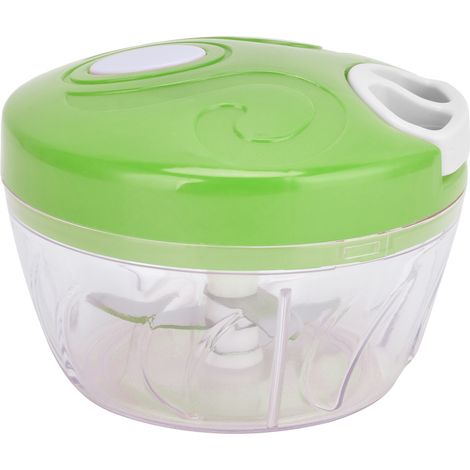 Coupe-légumes ménager, hachoir à ail, hachoir à viande manuel, hachoir à ail, hachoir à farce pour raviolis, extracteur d'ail, coupe-légumes avec couvercle vert (1/5)
