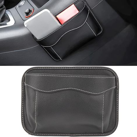 Seitliche Aufbewahrungstasche für Autositze, Mini-Aufbewahrungstasche aus PU-Leder, geeignet für Autotüren, Fenster, Konsolen und Sitzlehnen. (1/5)