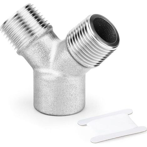 1 pièce de raccord en Y 3/8" BSP, répartiteur fileté 3 voies en acier inoxydable 304, raccord mâle-femelle pour compresseur d'air, eau, carburant et gaz (1/5)