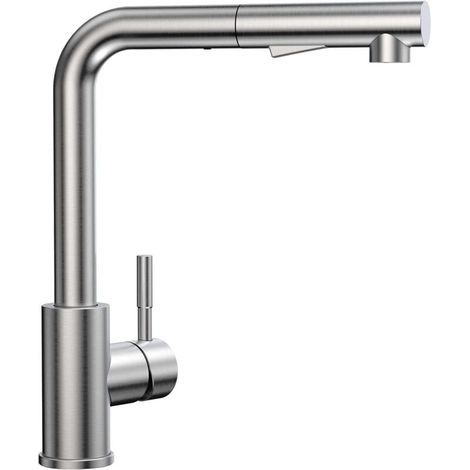 Grifo de cocina con rociador extraíble y 2 modos de rociado, grifo mezclador de cocina con rociador extraíble giratorio de 360°, agua fría y caliente disponible. (1/4)