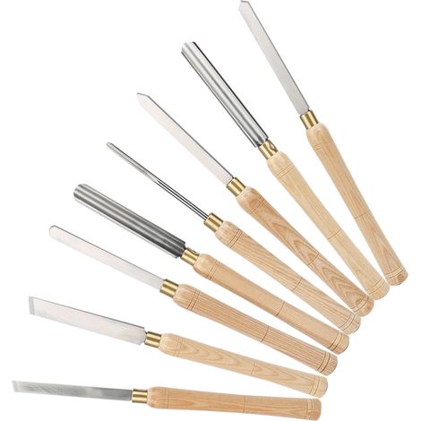 Kit de 8 outils de tournage sur bois en acier rapide, ciseau portatif pour tour à bois (1/5)