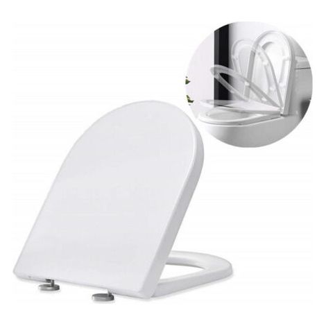 Asiento de inodoro, freno de caída, gafas de inodoro UF, tapa de inodoro blanca para asiento de inodoro de baño (1/4)