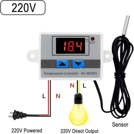 220V Thermostat Numérique Régulateur de Température Refroidissement et Chauffage Contrôl (1/4)