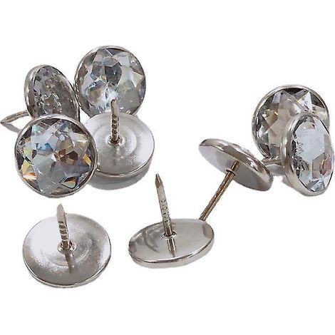 Set mit 100 dekorativen Kristallmöbelnägeln, diamantförmigen Kristall-Polsternägeln zur Dekoration von Sofas, Wänden und anderen Möbeln, 16 mm (1/5)