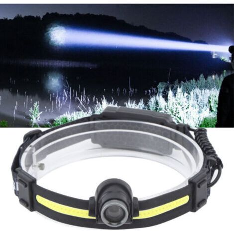 Lampe Frontale LED Détection Lampe Frontale Extérieure Rechargeable Ultra Lumineuse Etanche pour Pêche Course à Pied,DUBUNS