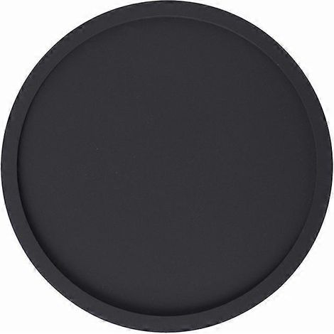 Dessous de verre ronds en silicone - Lot de 5 - Couleur foncée - Pour boissons, tasses, bar, verres de table haut de gamme (Noir) (1/5)