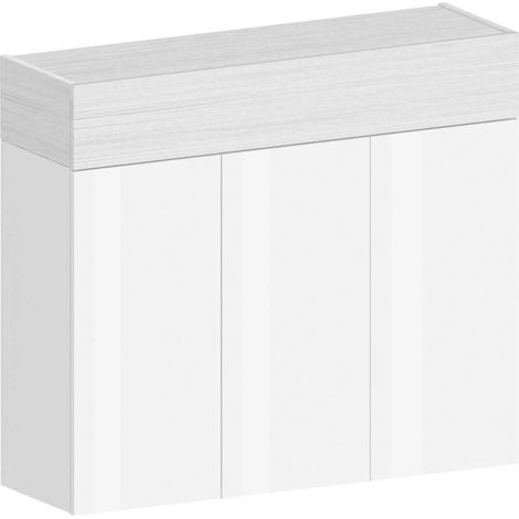 Dmora - Scarpiera Griselda, Porta scarpe salvaspazio a 4 ante, Armadio multifunzione da ingresso, 114x38h100 cm, Bianco effetto larice