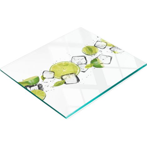 Multifunktionale, dekorative Küchenglasplatte „Limetten-Eiscreme“, 60 x 52 cm (1/5)
