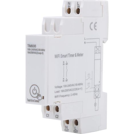 Compteur intelligent Wifi 16A, compteur d'énergie monophasé compteur électrique 2.4 GHz WiFi compteur d'énergie monophasé rail DIN, 100-240 V (1/5)