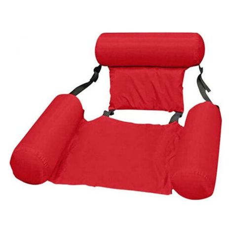 Hamac de Piscine Rouge Fauteuil Inclinable Flottant Chaise Gonflable de Piscine Hamac d'eau Flottant Pliable hamac Flottant inclinable pour Adulte (1/5)
