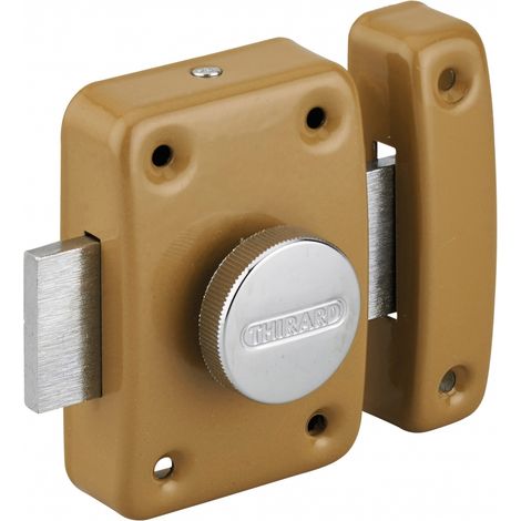 Thirard – Verrou à bouton Trident pour porte intérieure – Acier époxy bronze – 2 clés – Installation facile sans outils – Sécurise votre intérieur251373687110