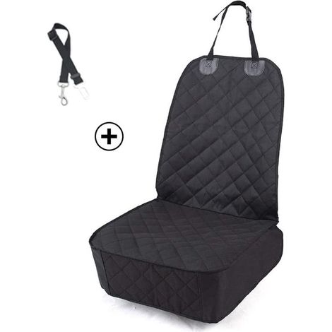 Housse de siège auto pour animaux - Protection de siège avant - Coussin de siège - Coussin de siège auto - Coussin de siège auto pour animaux (noir) (1/5)