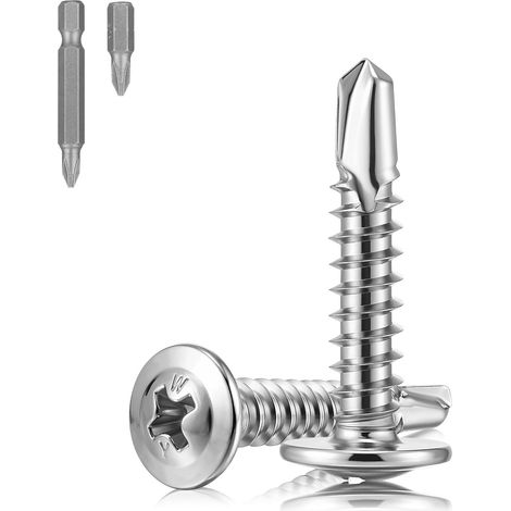 Lot de 160 vis autotaraudeuses en acier inoxydable M4,2 x 25 mm (1/5)